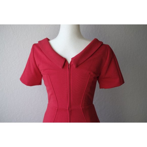 *NEW* Retro, 50s Inspired Red Midi Dress - Picture 3 of 4